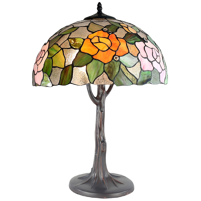 Rose Tiffany Table Lamp Large